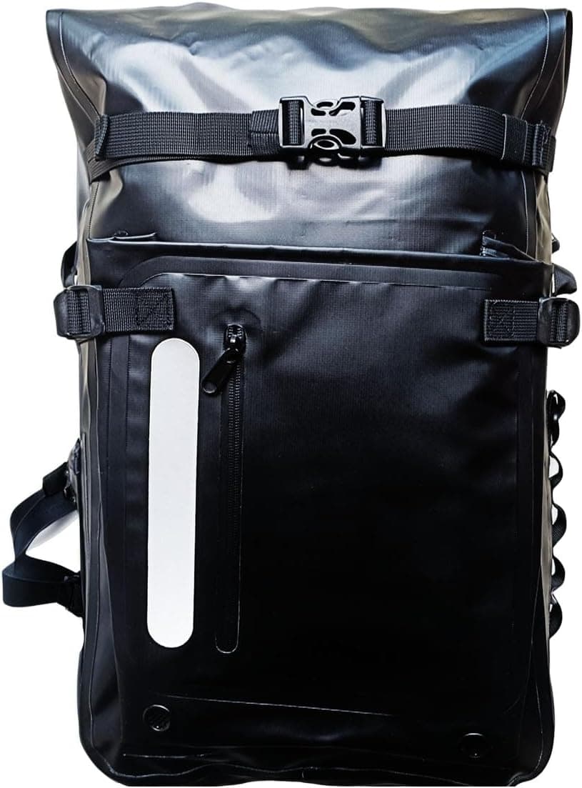 Myradixu Black 30L Waterproof Backpack - Roll Top Dry Bag for Kayaking, Hiking, Fishing