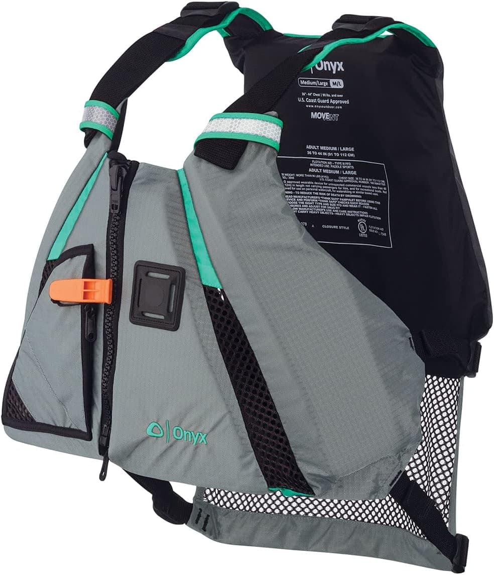Onyx MoveVent Dynamic Paddle Vest Adult Life Jacket, USCG/TC Approved
