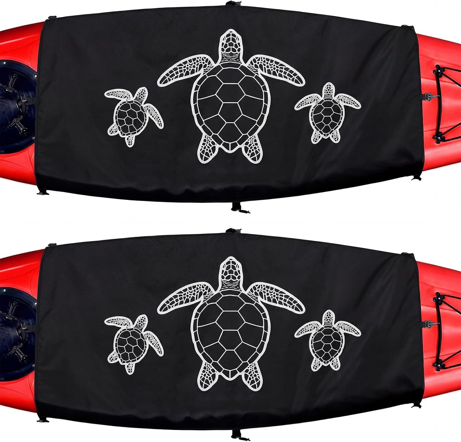 Tallew 2 Pack Kayak Cockpit Drape, Universal Kayak Cockpit Cover, Waterproof UV-Resistant 60 x 29 Inch, Black