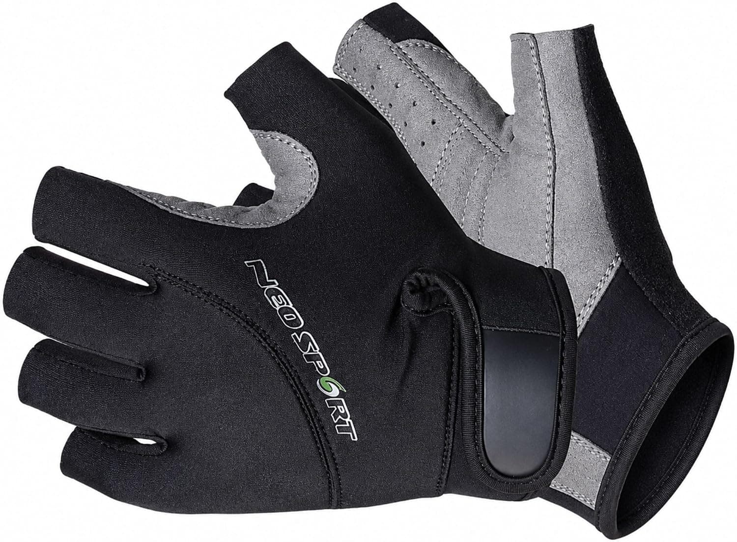 NeoSport 3/4 Finger Neoprene Gloves, 1.5mm - Unisex Design for Obstacle Racing, Biking, Sailing and Paddle Boarding