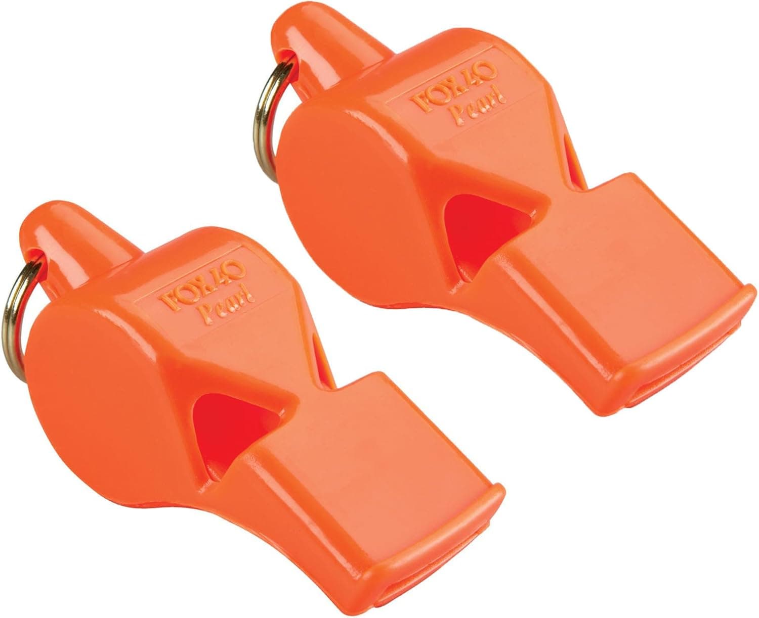 Fox 40 Pearl Sports and Safety Loud Marine Whistle, Orange (2 Pack)