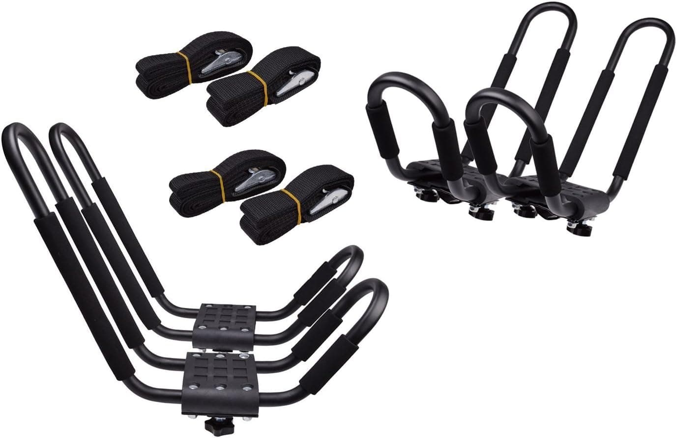 Booster BG009b Universal Kayak Roof Rack J-Bar Carrier Roof Top Mount, 2 Pair