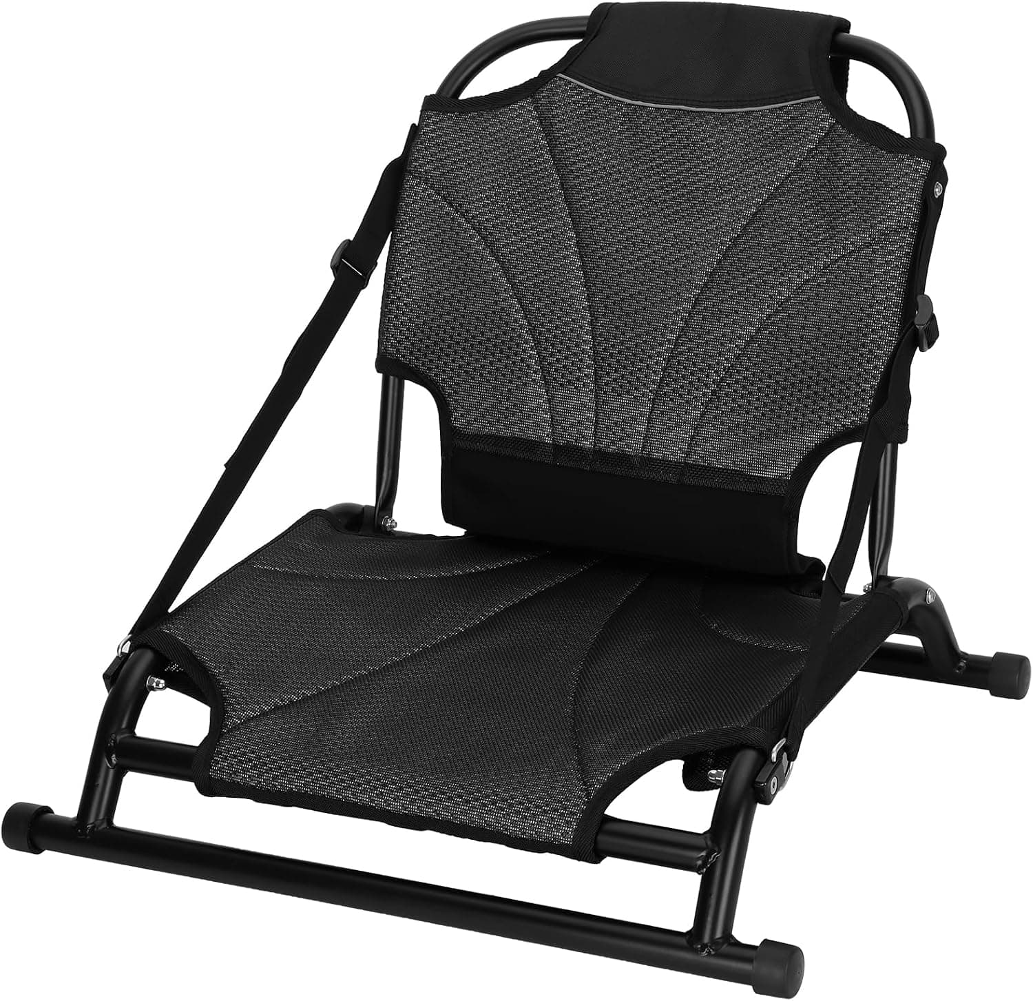 Nexivis Aluminum Frame Kayak Seat with Backrest, Aluminum Alloy Folding Kayak Seat with Adjustable Backrest Support for Fishing and Paddle Boarding